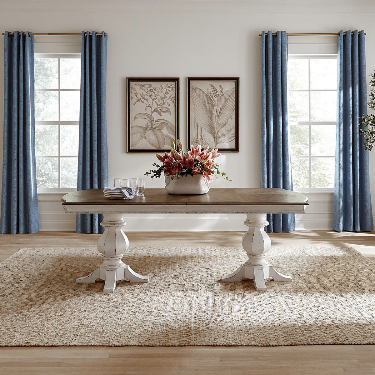 Magnolia Manor - Double Pedestal Table Top - Antique White