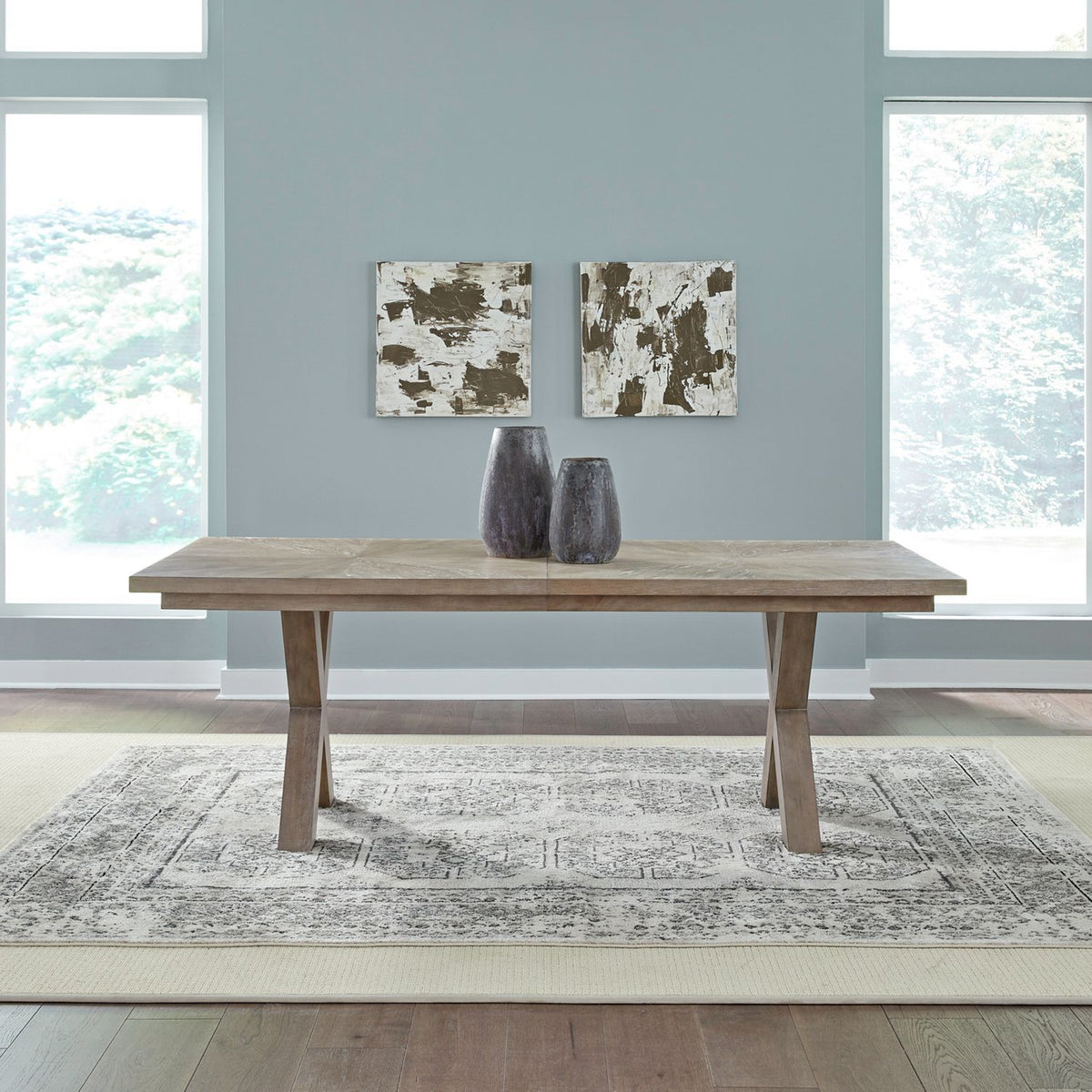 Brentwood - Double Pedestal Table Base - Sandstone