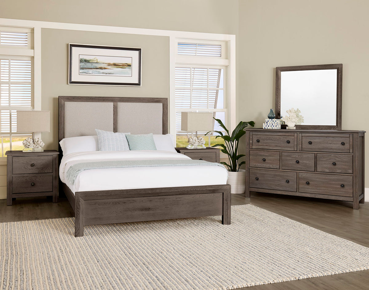 Custom Express - King Upholstered Panel - Pebble Gray / Driftwood Gray