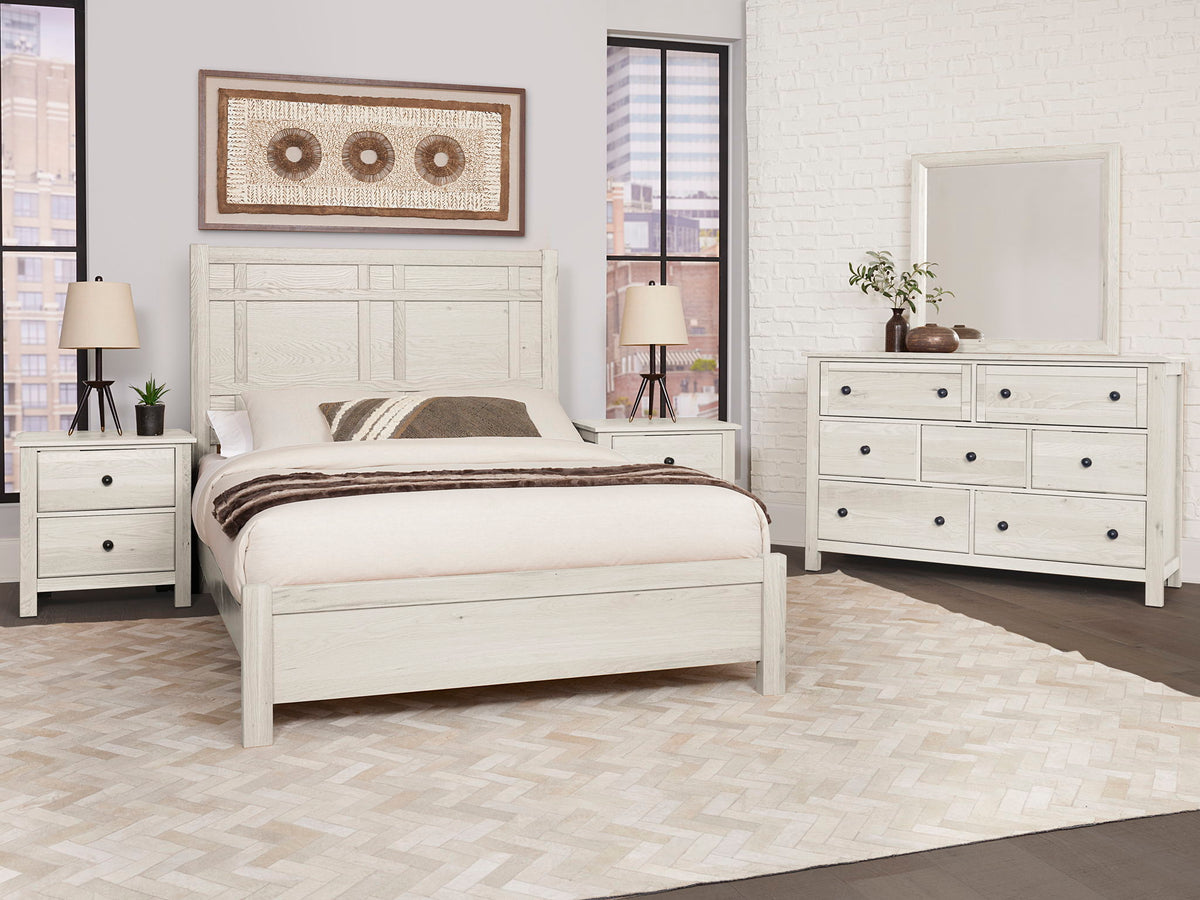 Custom Express - King Architectural Bed Footboard - Weathered White