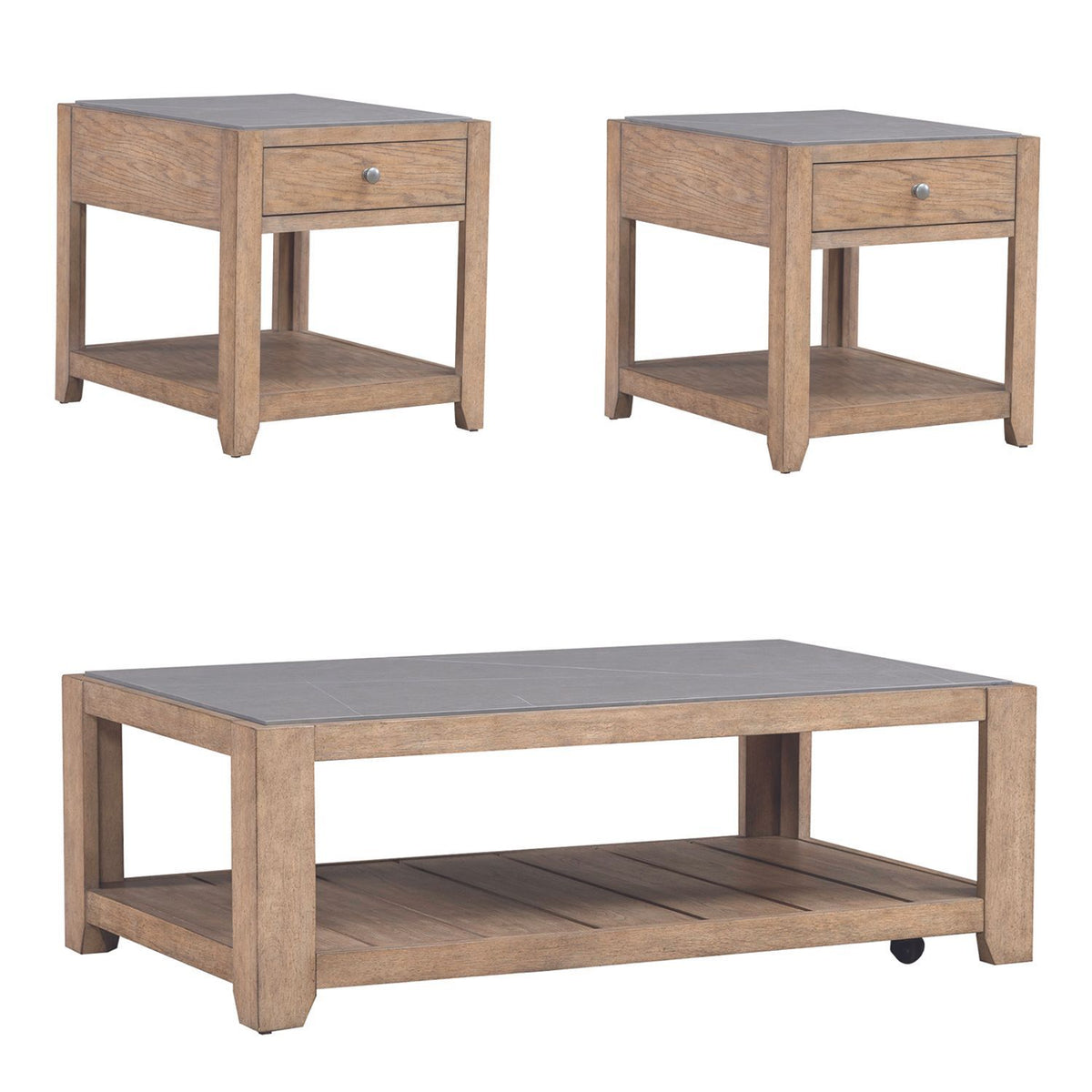 Millstone - 3 Piece Set (1 Cocktail 2 End Tables) - Nutmeg