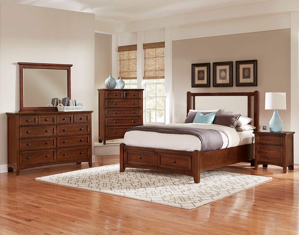 Bonanza - Full Size Linen Upholstered Headboard Panels - Cherry
