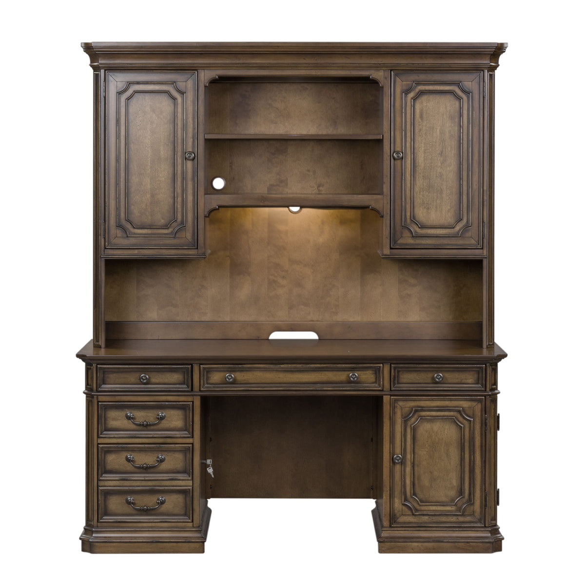 Amelia - Jr Executive Credenza Set - Antique Toffee