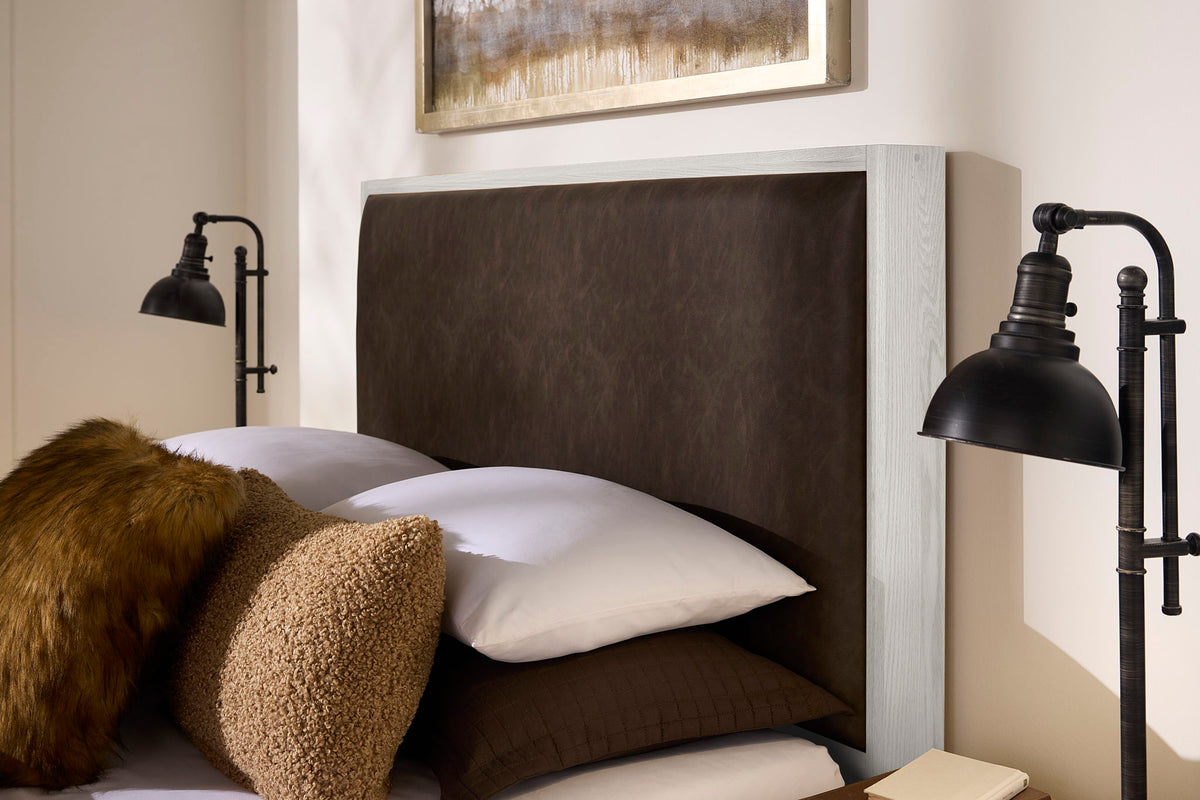 Lodge & Loft - Queen Upholstered Headboard - Sedona Brown / Soft White