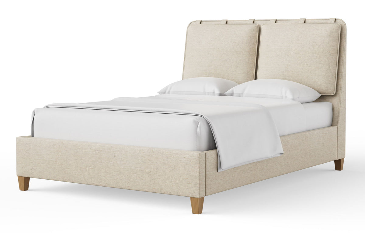 Nordhaven - King Upholstered Headboard - Sandstone / Clear Maple