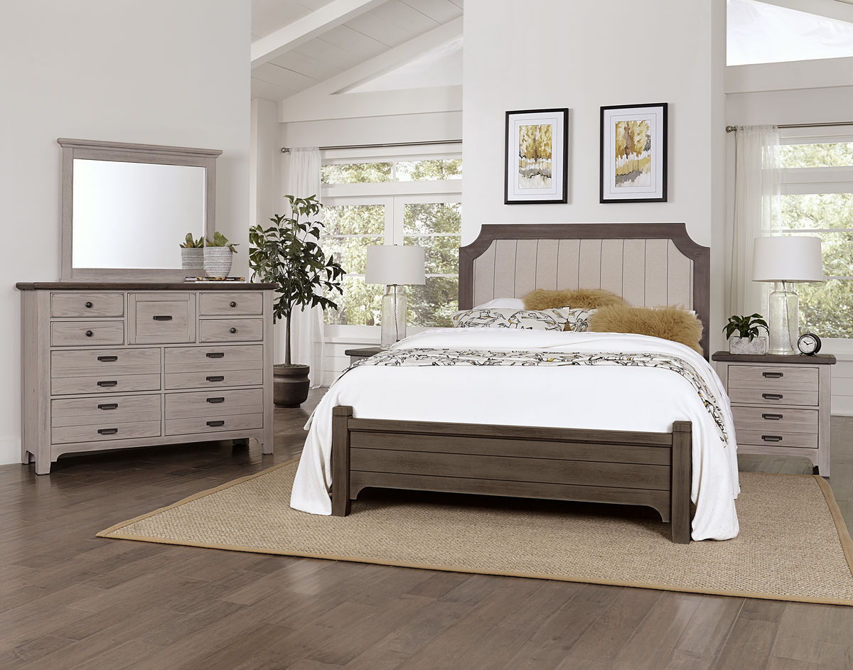 Bungalow - Queen Upholstered Headboard - Dover Gray Two Tone