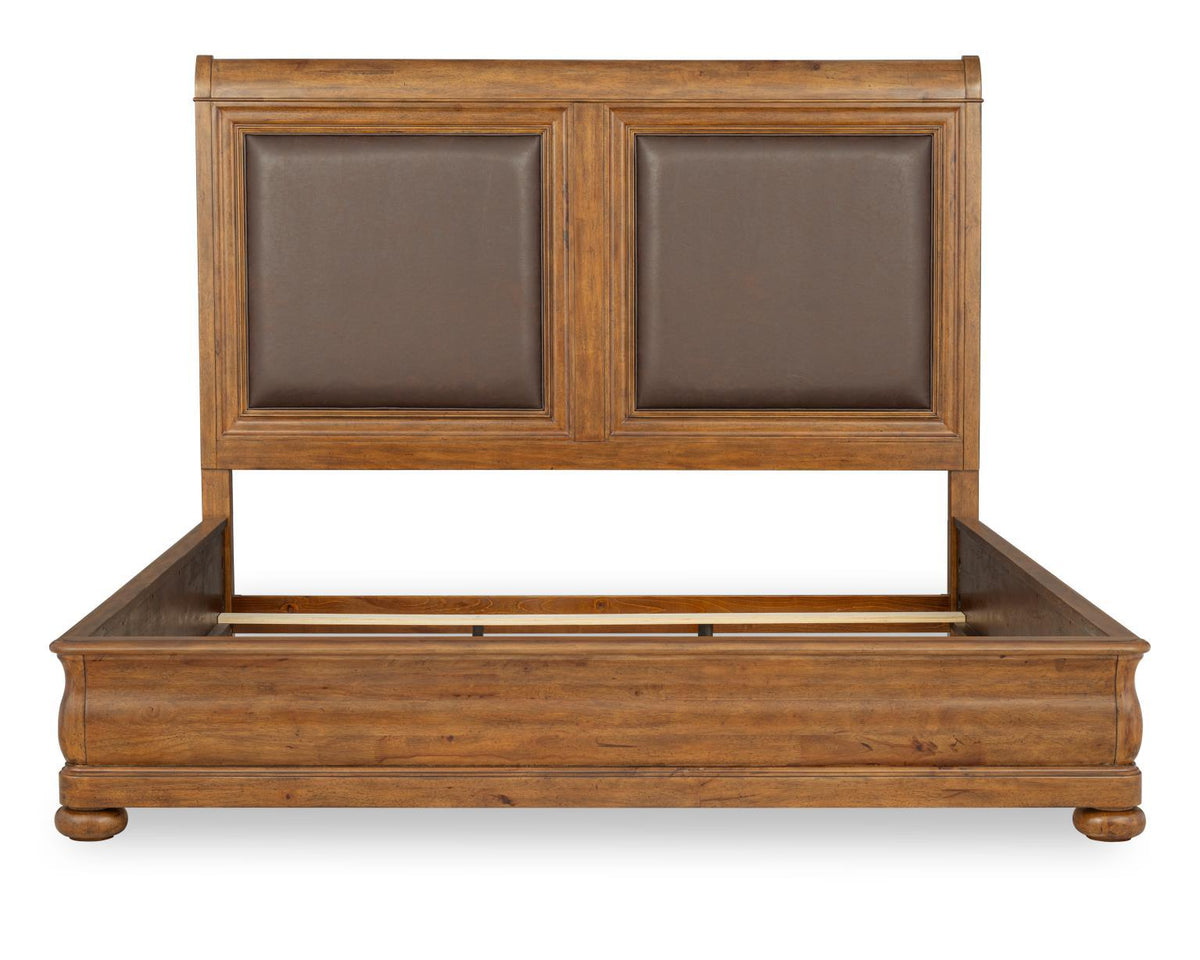 Echelon - Upholstered Sleigh Headboard Queen - Heritage Walnut