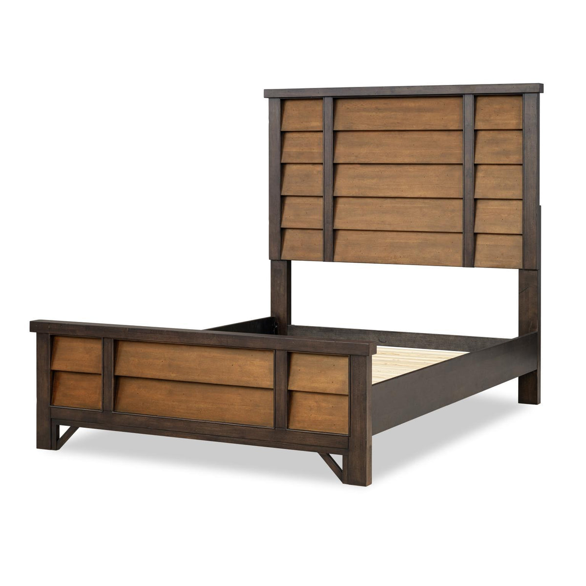 Lake House - Two Tone Panel Footboard Queen - Pinecone And Dried Tobacco