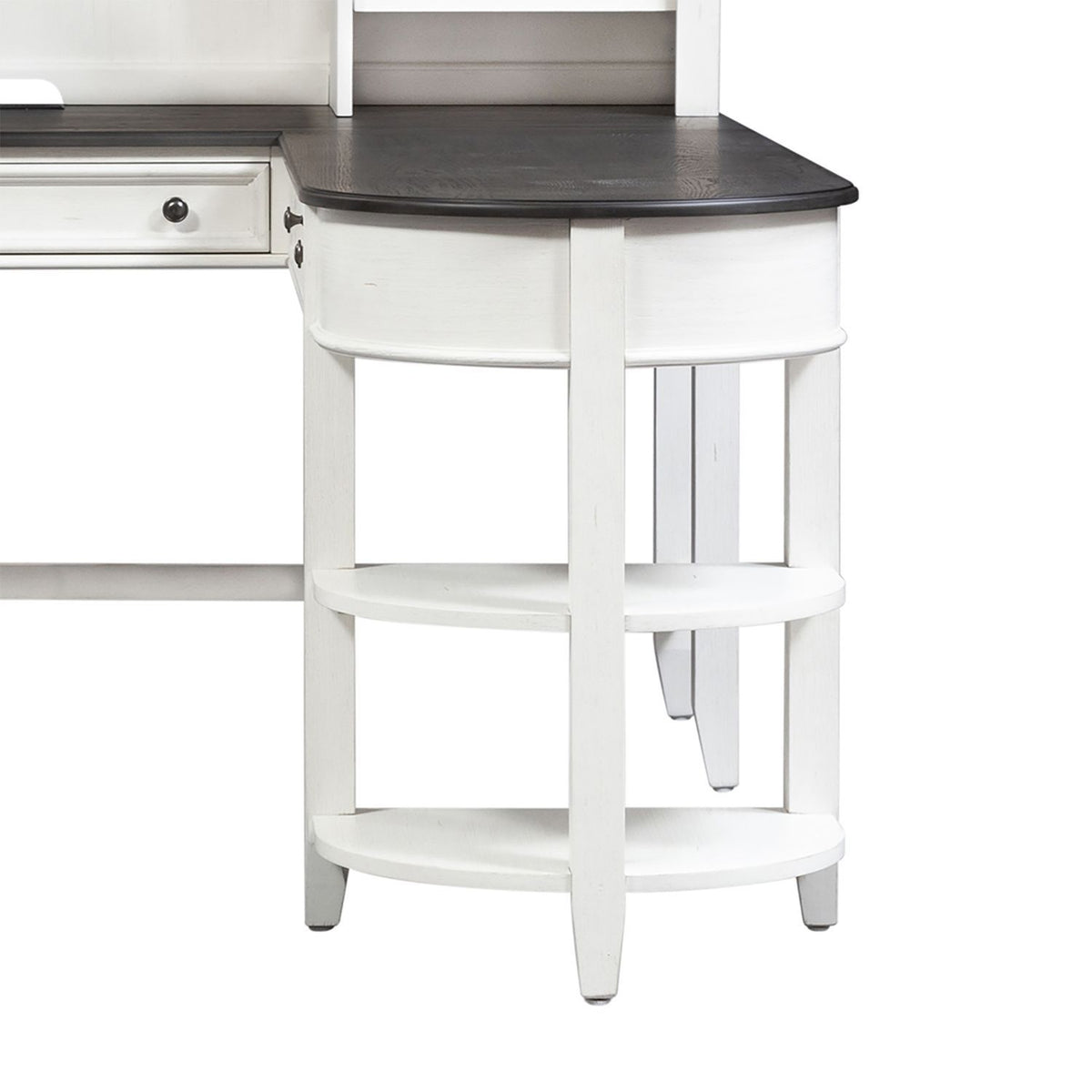 Allyson Park - L Writing Desk Top - Wirebrushed White / Charcoal