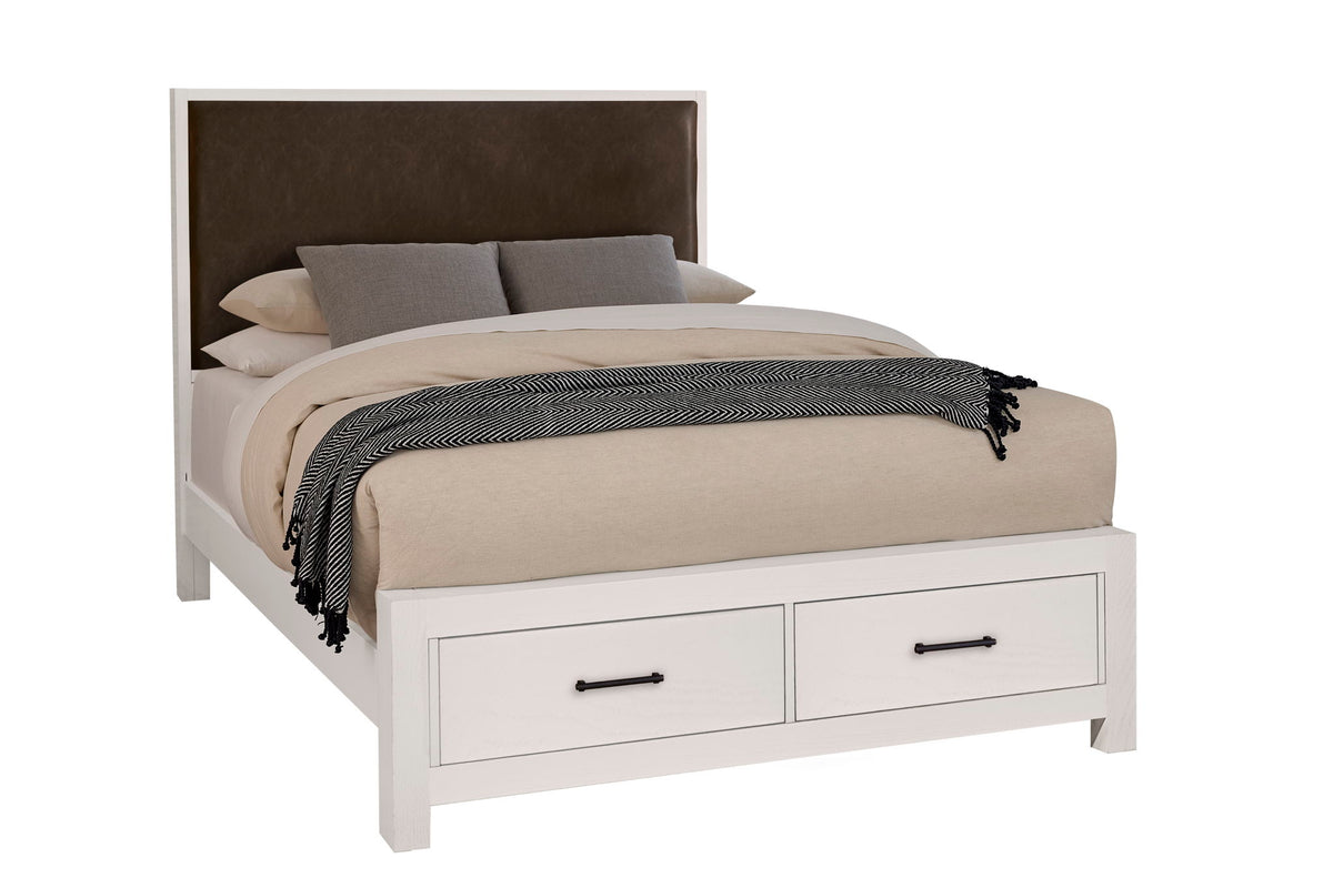 Lodge & Loft - Upholstered Storage Bed - Dark Oak / Sedona Brown