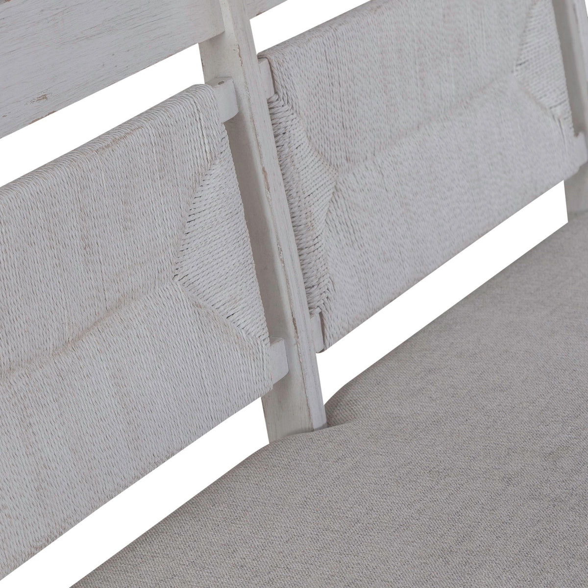 River Place - Panel Back Bench - Riverstone White & Tobacco