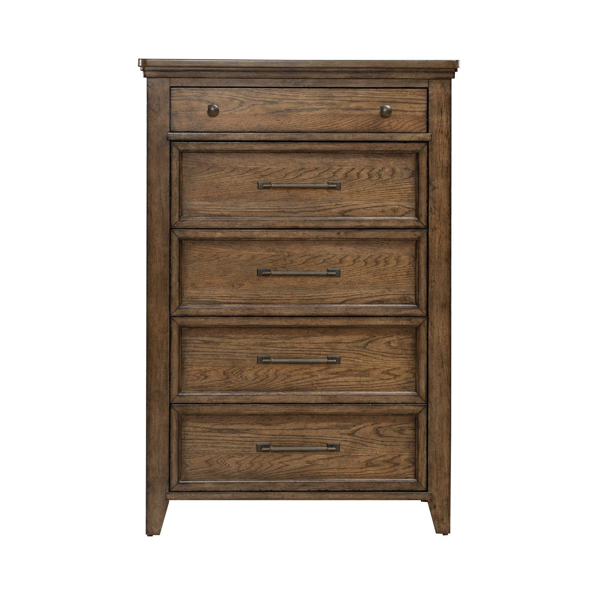 Carolina Park - 5 Drawer Chest - Amber Brown