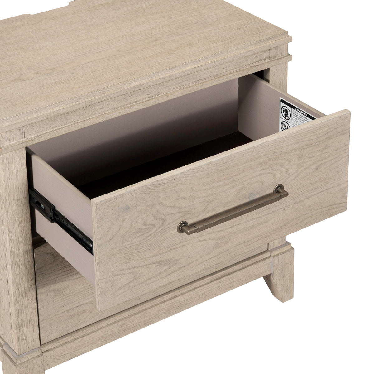 New Haven - Nightstand With Charging Station - Sanctuary White