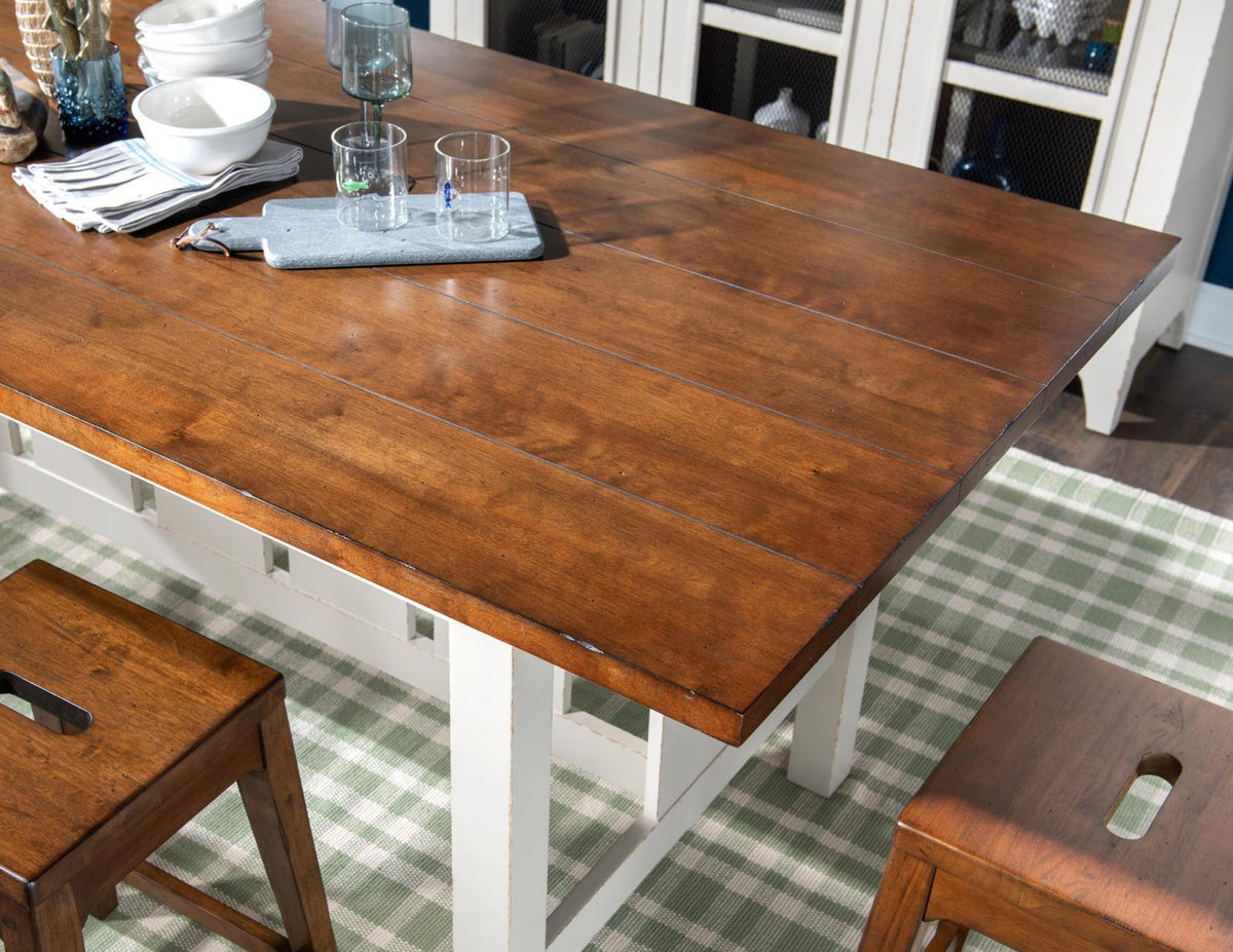 Lake House - Counter Height Trestle Table - Sailcloth And Pinecone