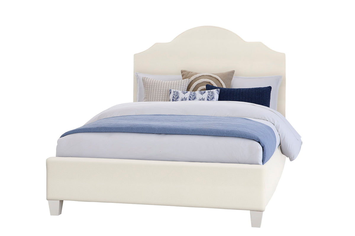 Tide & Timber - Full Upholstery Headboard In Fabric - Linen / Soft White Maple