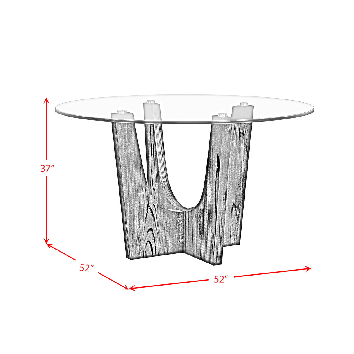 Oregon - Round Table With Glass Top