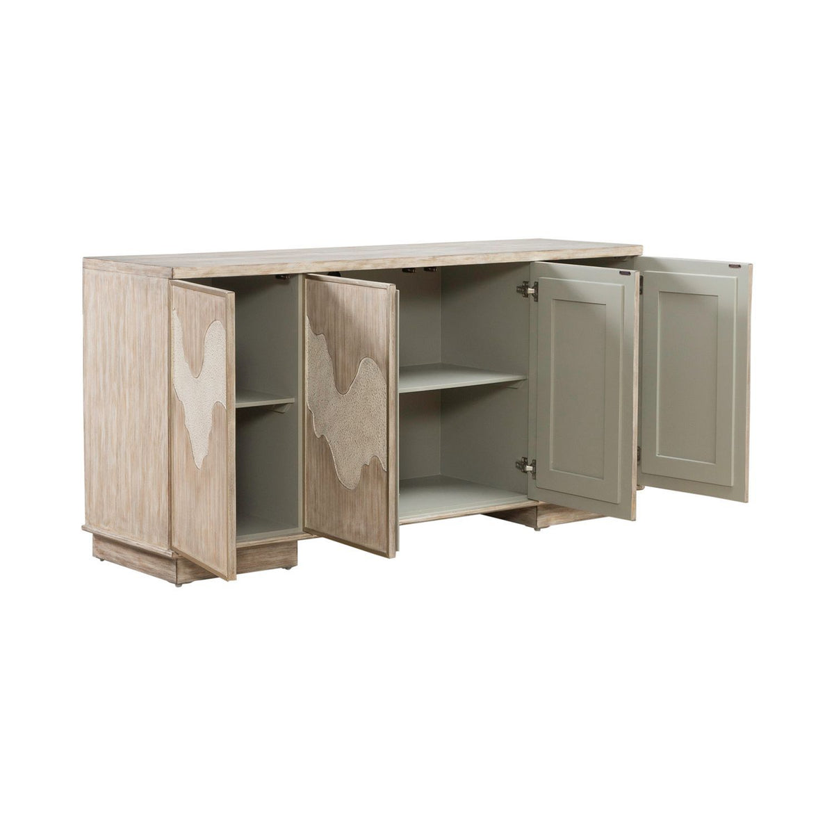Terrace - 4 Door Accent Cabinet - Gravel