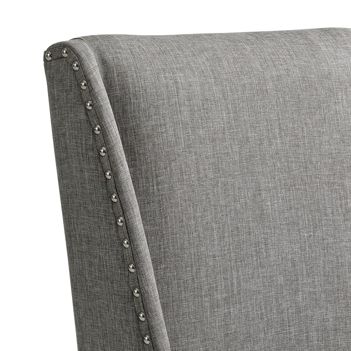 Everdeen - Side Chair With Gray Fabric and Nail Heads (Set of 2) - Charcoal