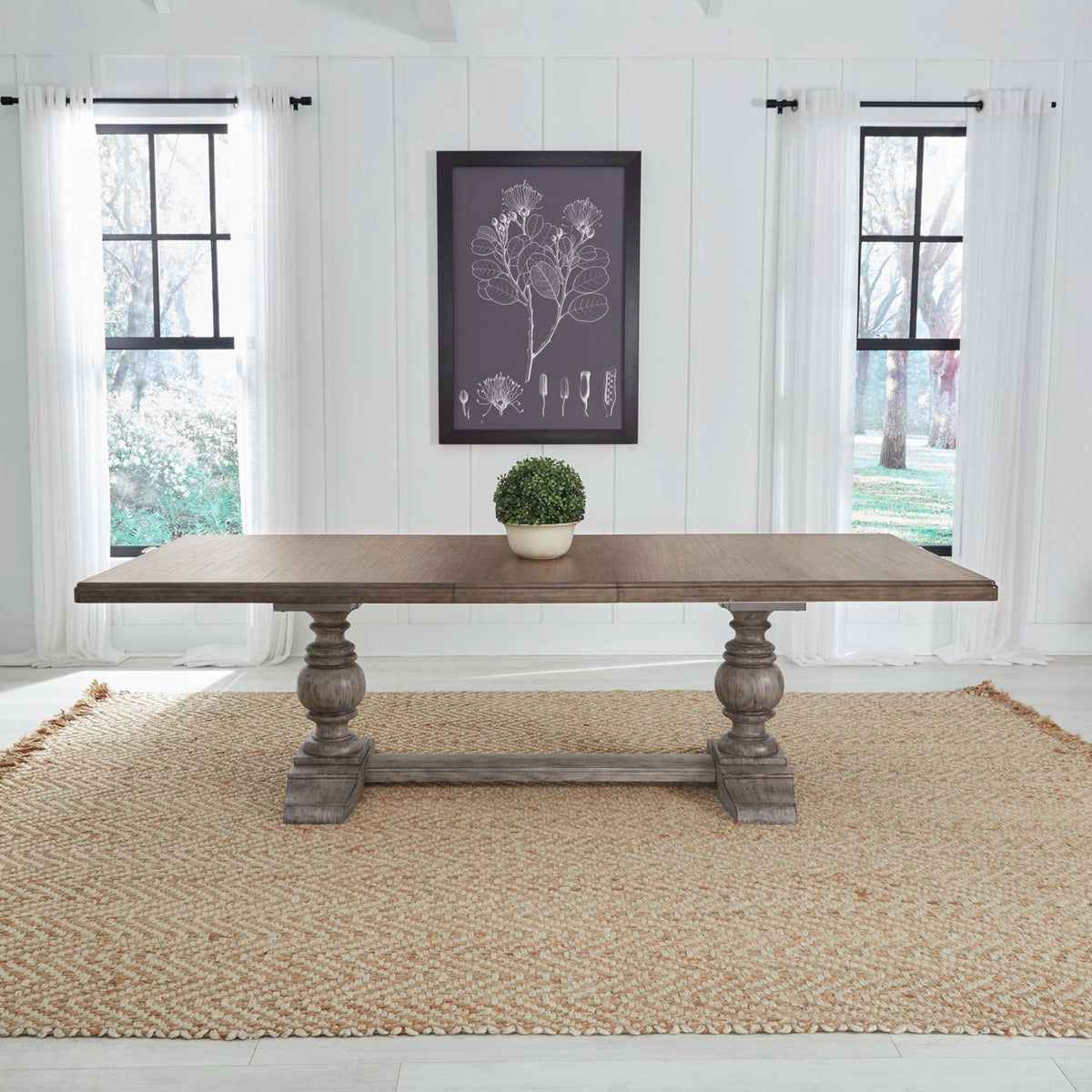 River Place - Trestle Table - Riverstone Gray & Tobacco