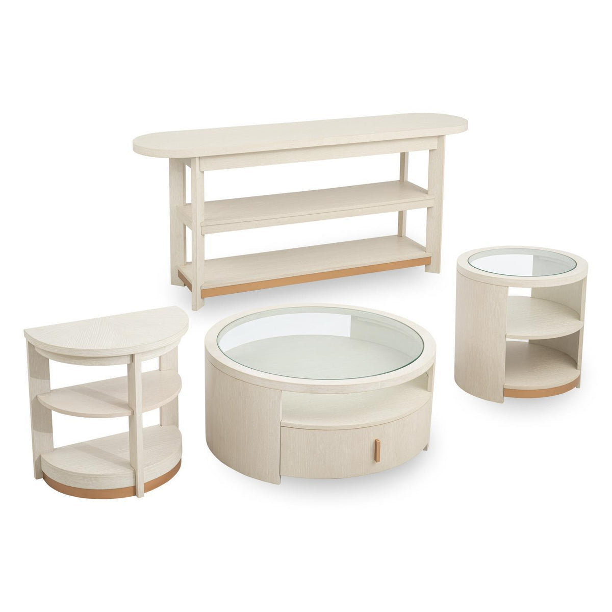 Sloan - Round Cocktail Table With Casters - Frost