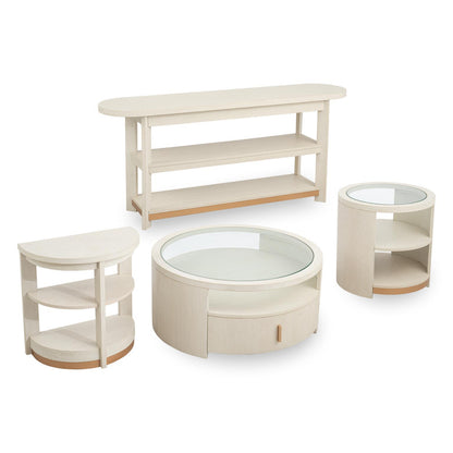 Sloan - Round Cocktail Table With Casters - Frost