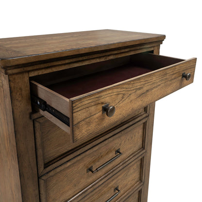 Carolina Park - 5 Drawer Chest - Amber Brown