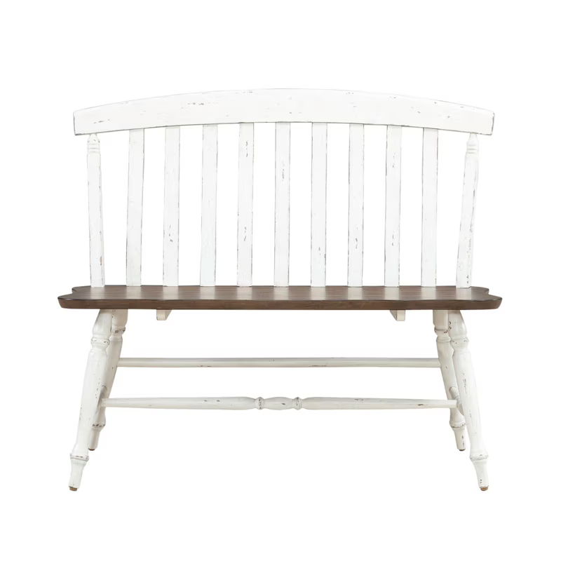 Al Fresco - Slat Back Bench - Graphite & Whitestone