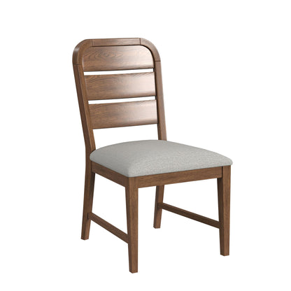 Glinda - Fabric Dining Side Chair (Set of 2) - Brown / Light Gray