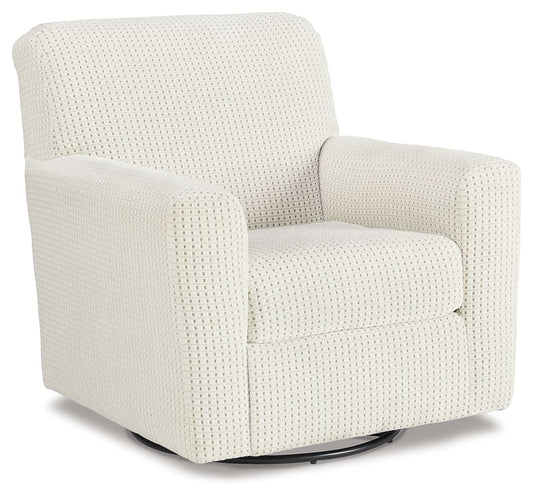 Herstow - Swivel Glider Accent Chair - Ivory
