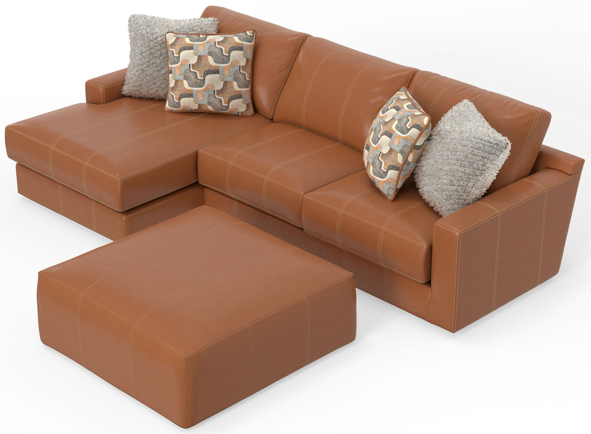 Minori - Italian Leather Sofa / Chaise And Cocktail Ottoman