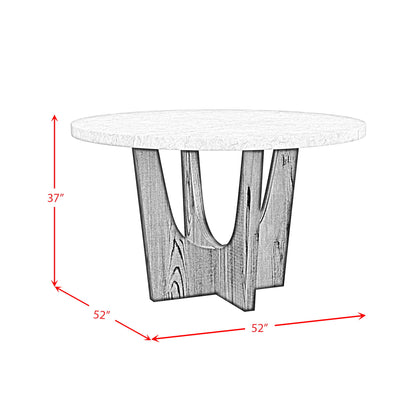 Oregon - Round Table With Faux Marble Top