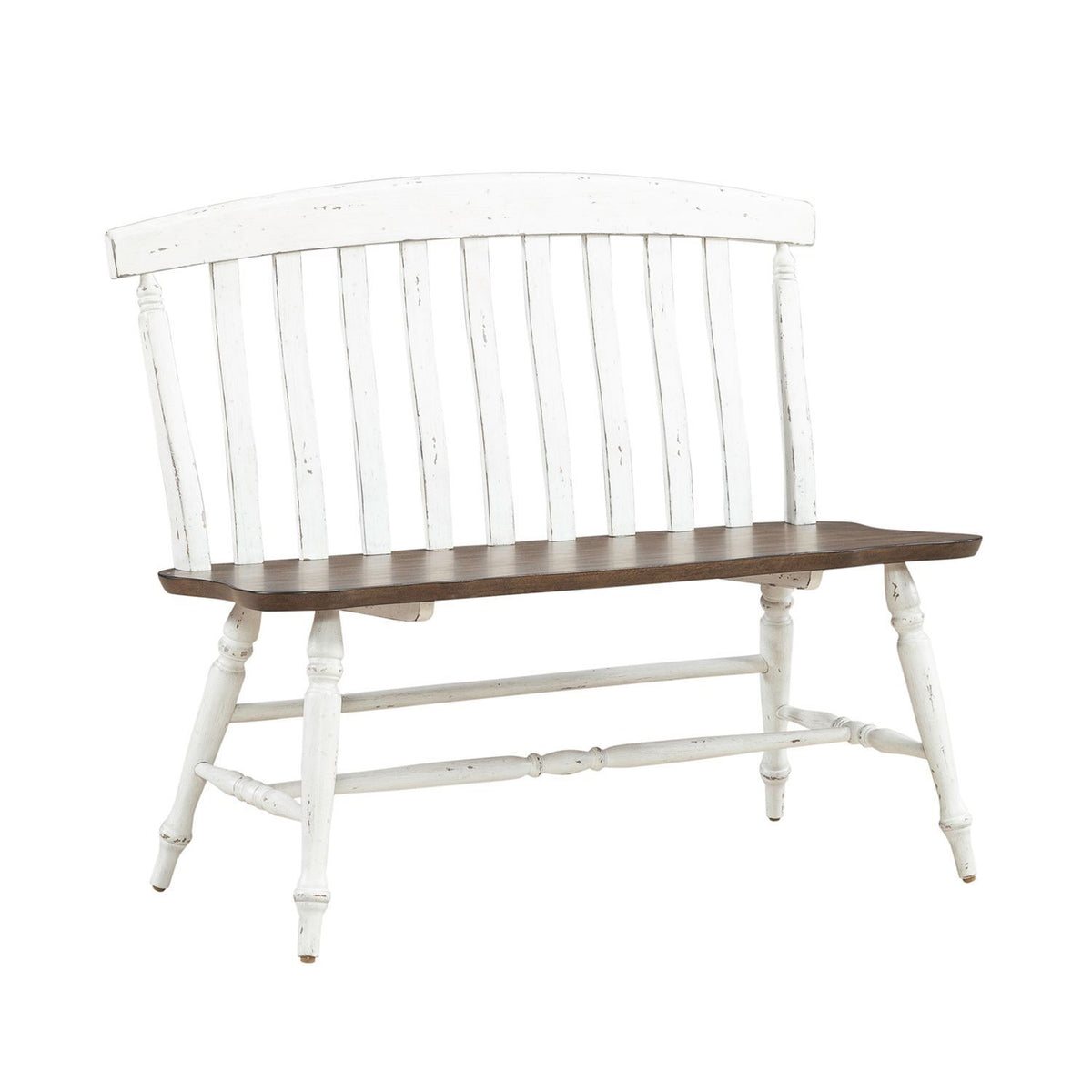 Al Fresco - Slat Back Bench - Graphite & Whitestone