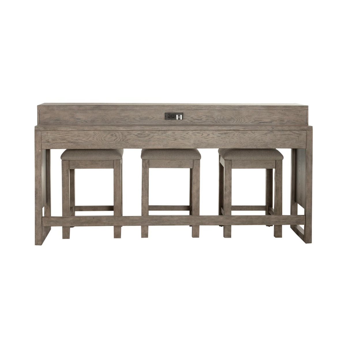 Bartlett Field - 4 Piece Living Room Set (Console Bar Table & 3 Console Stools) - Dusty Taupe