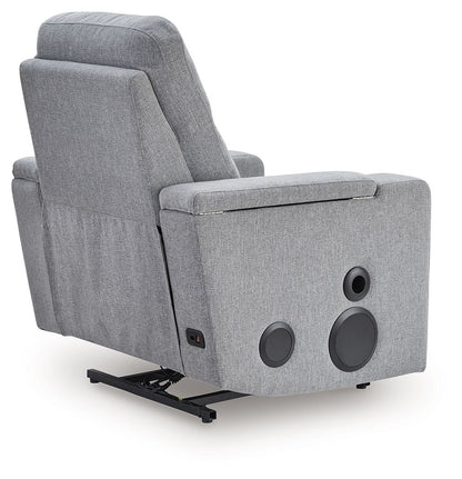 Pineland - Glider Power Recliner With Audio System - Pewter