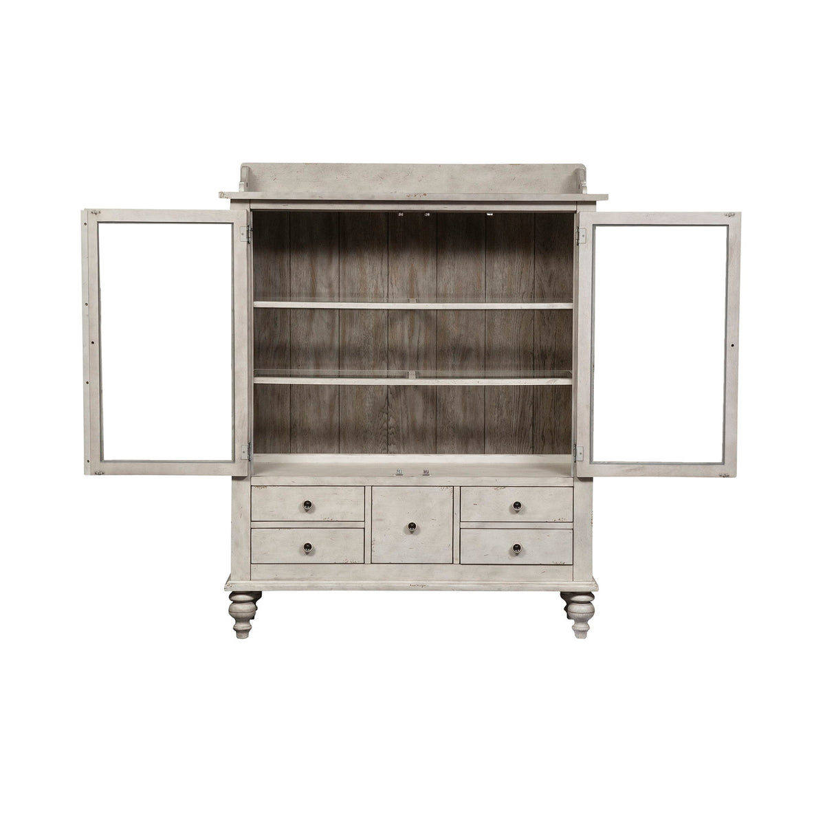 Whitney - Display Cabinet - Antique Linen / Weathered Gray