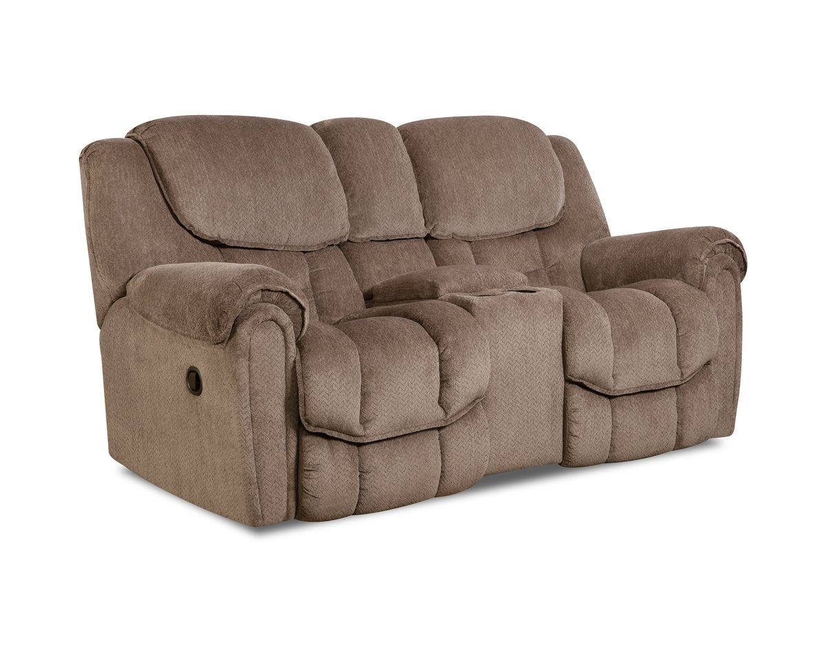 Brown reclining sofa on a white background