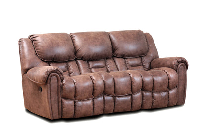 Brown leather sofa on a white background