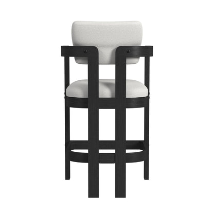 Portland - Arm Barstool (Set of 2) - Black / White