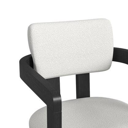 Portland - Arm Barstool (Set of 2) - Black / White