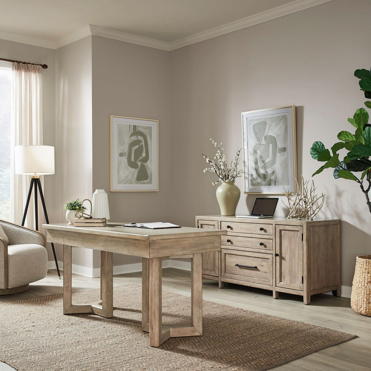 Proximity Place - 2 Piece Desk Set - Barley Buff