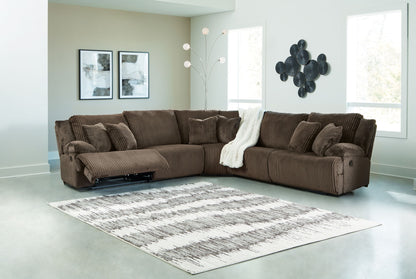 Top Tier - 5-Piece Reclining Sectional - Chocolate