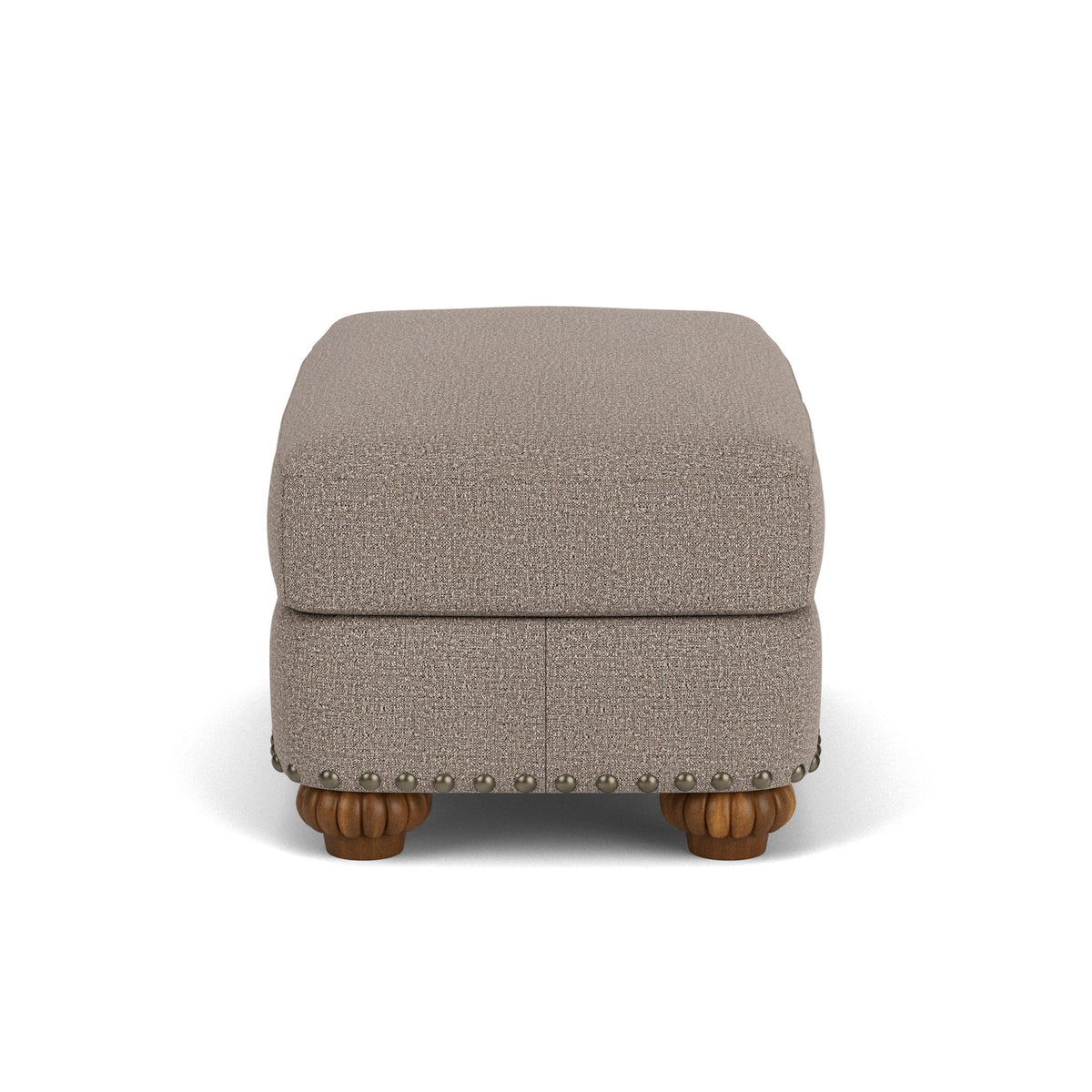 Patterson - Fabric Ottoman, Nailhead Trim