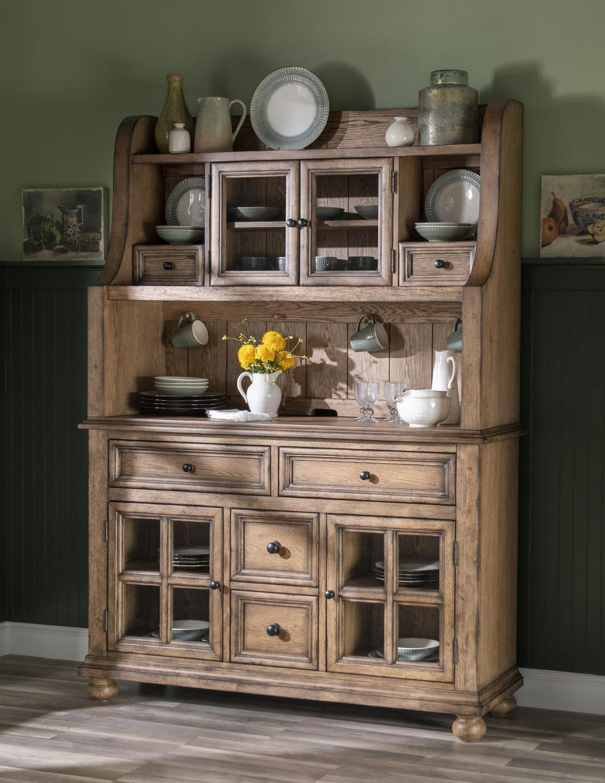 Vintage Market - Complete Hutch And Server