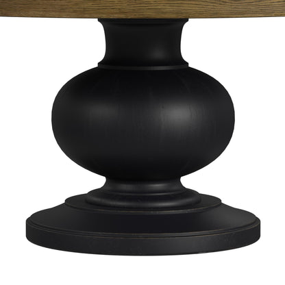 Heritage - 5 Piece Standard Height Dining Set (Round Table And Four Oak Brown Chairs) - Oak Brown And Black