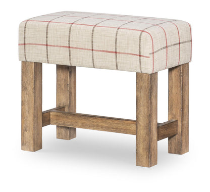 Vintage Market - Upholstered Stool - Barnwood Oak