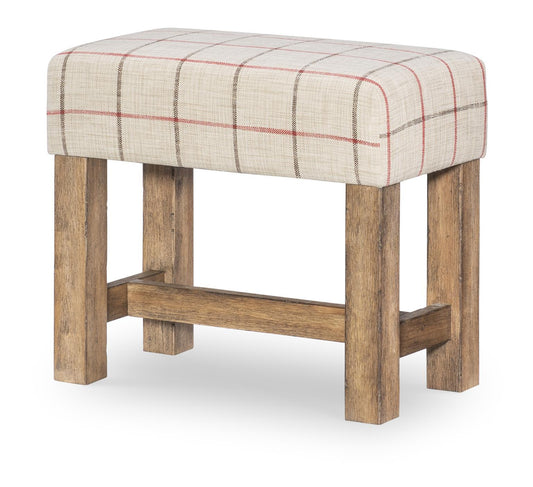 Vintage Market - Upholstered Stool - Barnwood Oak