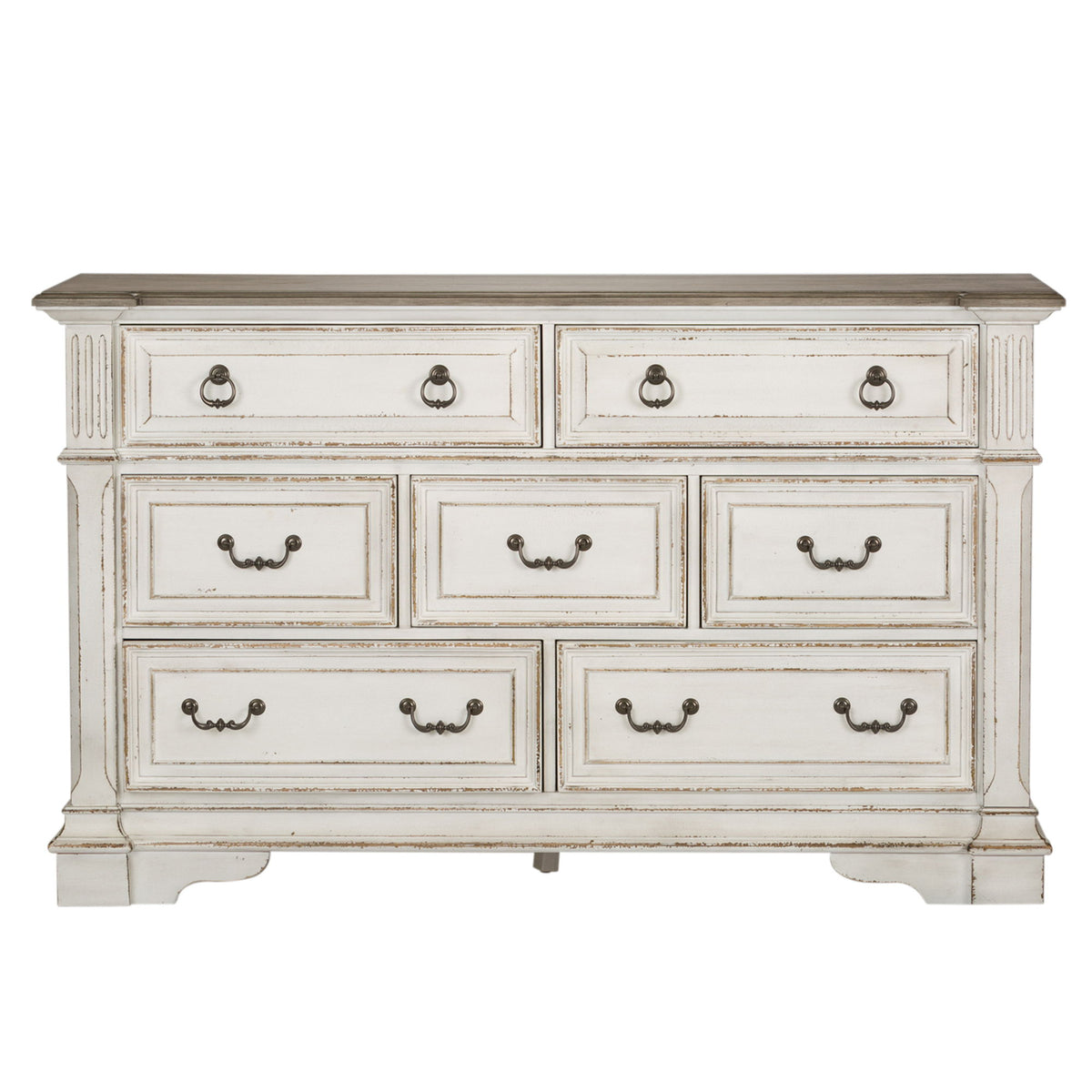 Abbey Park - 7 Drawer Dresser - Antique White