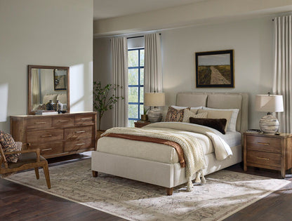 Pure Maple - King Upholstered Headboard - Sandstone / Maple Syrup