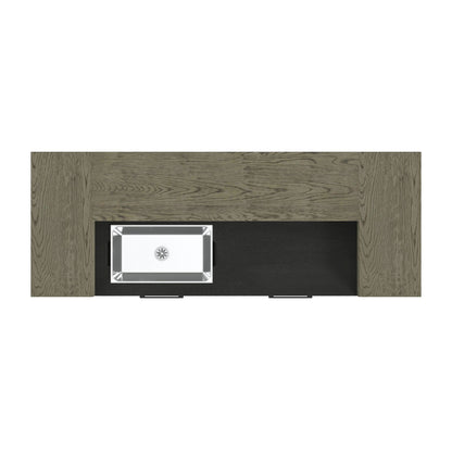 Jemma - Bar Table With Light - Gray And Dark Espresso