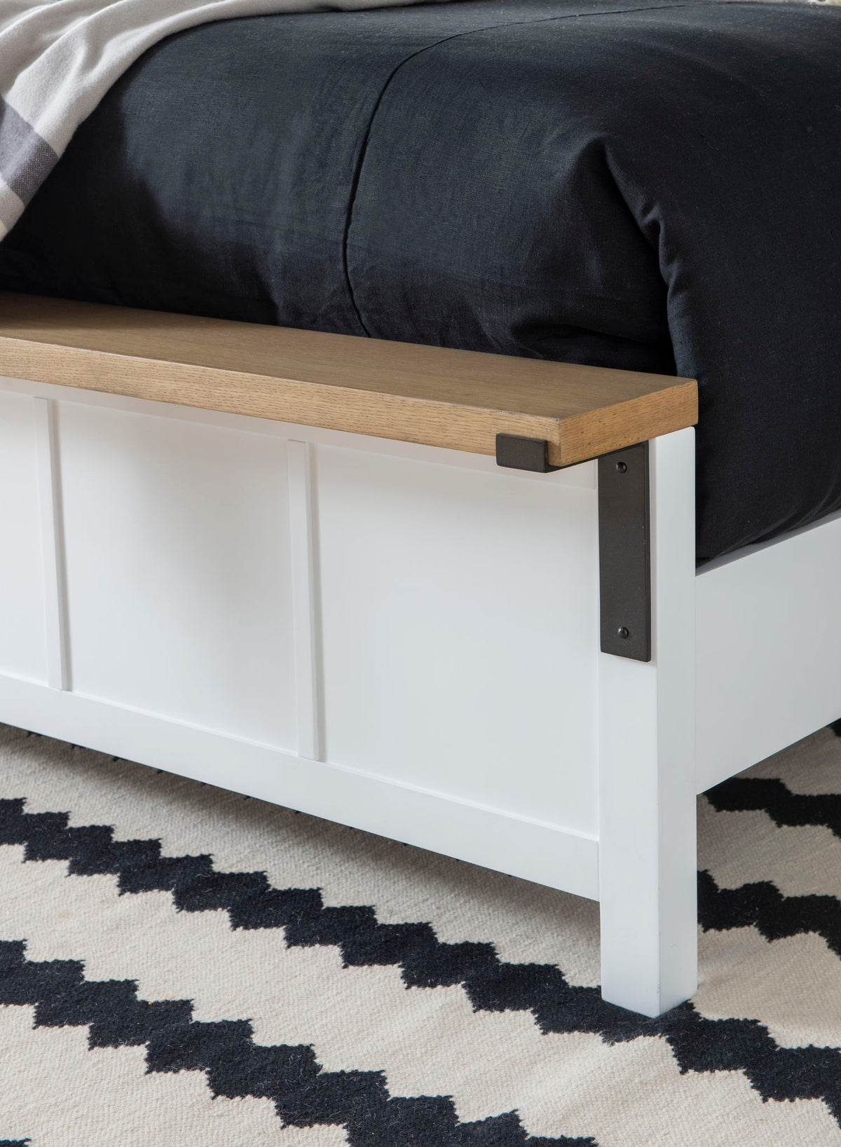 Franklin - King Two Tone Panel Footboard - White